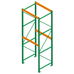 Pallet Rack Starter - 48w x 42d x 144h, 2 Beam Levels - 8400 Cap. Beams