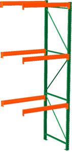 Pallet Rack Adder - 48w x 42d x 144h, 3 Beam Levels - 8400 Cap. Beams