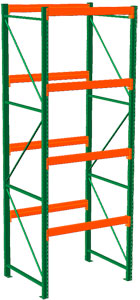 Pallet Rack Starter - 48w x 42d x 168h, 4 Beam Levels - 8400 Cap. Beams