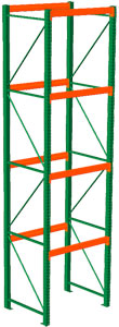 Pallet Rack Starter - 48w x 36d x 192h, 4 Beam Levels - 8400 Cap. Beams