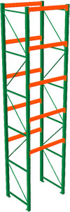 Pallet Rack Starter - 48w x 42d x 216h, 5 Beam Levels - 8400 Cap. Beams