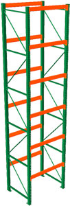 Pallet Rack Starter - 48w x 42d x 216h, 6 Beam Levels - 8400 Cap. Beams
