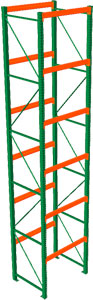 Pallet Rack Starter - 48w x 42d x 240h, 6 Beam Levels - 8400 Cap. Beams
