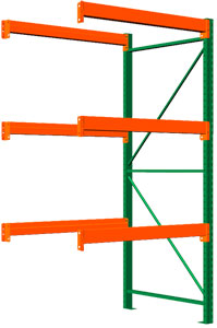 Pallet Rack Adder - 48w x 42d x 96h, 3 Beam Levels - 8400 Cap. Beams