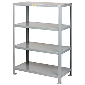 Welded Steel Shelving - 4 Solid Shelves, 18"D x 32"W x 72"H