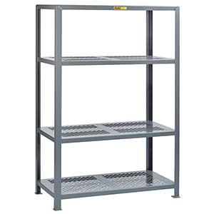 Welded Steel Shelving - 4 Perforated Shelves, 36"D x 72"W x 72"H