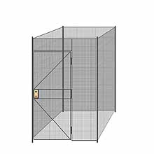 4-Wall Welded Wire Partition - 5'4" x 5'4" x 8'5-1/4"H - 3' Hinged Gate