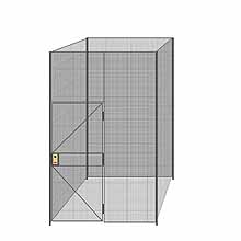 4-Wall Welded Wire Partition - 6'4" x 6'4" x 10'5-1/4"H - 3' Hinged Gate