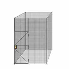 4-Wall Welded Wire Partition - 7'4" x 7'4" x 10'5-1/4"H - 3' Hinged Gate