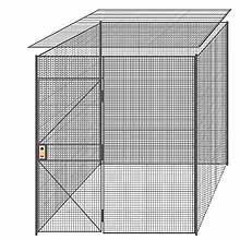 4-Wall Welded Wire Partition w/ Ceiling - 7'4" x 7'4" x 8'5-1/4"H - 3' Hinged Gate