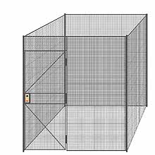 4-Wall Welded Wire Partition - 7'4" x 7'4" x 8'5-1/4"H - 3' Hinged Gate