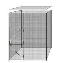 4-Wall Welded Wire Partition w/ Ceiling - 8'4" x 8'4" x 10'5-1/4"H - 3' Hinged Gate