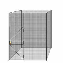 4-Wall Welded Wire Partition - 8'4" x 8'4" x 10'5-1/4"H - 3' Hinged Gate