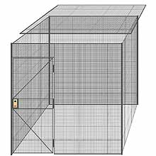4-Wall Welded Wire Partition w/ Ceiling - 8'4" x 8'4" x 8'5-1/4"H - 3' Hinged Gate