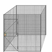 4-Wall Welded Wire Partition - 8'4" x 8'4" x 8'5-1/4"H - 3' Hinged Gate