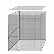 4-Wall Welded Wire Partition w/ Ceiling - 9'4" x 9'4" x 10'5-1/4"H - 3' Hinged Gate