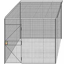 4-Wall Welded Wire Partition w/ Ceiling - 9'4" x 9'4" x 8'5-1/4"H - 3' Hinged Gate
