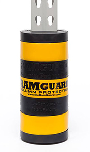 Steel Reinforced Rubber Post Protector - Black & Yellow, Fits 3" x 3" Uprights