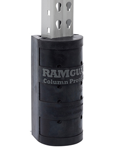 Steel Reinforced Rubber Post Protector - All Black, Fits 3" x 3" Columns