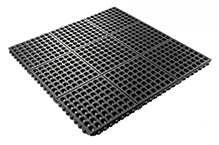 24/Seven Grease Resistant Black Mat: 5/8in x 3ft x 3ft