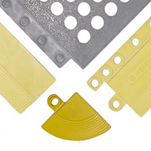 Corner for 24/Seven LockSafe Mat - Yellow - Grease Resistant - 3" x 4" x 5/8"