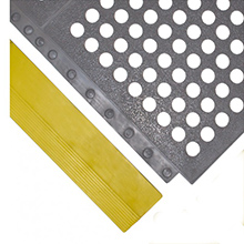 Male Edging for 24/Seven LockSafe Mat - Yellow - Grease Resistant - 3" x 36" x 5/8"