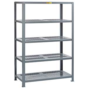 Welded Steel Shelving - 5 Perforated Shelves, 30"D x 60"W x 72"H