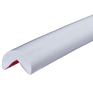 Corner Bumper Guard - Round, White, 1.6" x 1" x 197", Self-Adhesive