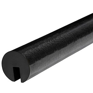 Edge Bumper Guard - Round, Black, 1.6" x 1.6" x 197", Pressure Fit