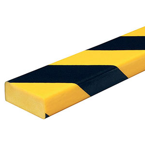 Surface Bumper Guard - Flat, Black & Yellow, 2" x 0.8" x 164', Self-Adhesive