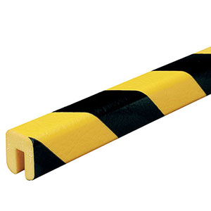 Edge Bumper Guard - Rectangular, Black & Yellow, 1" x 1.2" x 164', Self-Adhesive