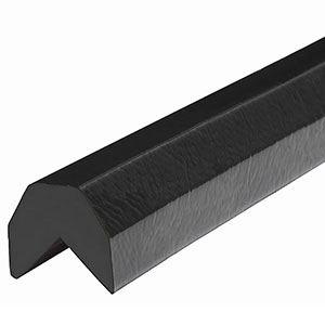 Corner Bumper Guard - Polygonal, Black, 1.6" x 1.4" x 197", Self-Adhesive