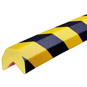 Corner Bumper Guard - Polygonal, Black & Yellow, 1.6" x 1.4" x 197", Self-Adhesive
