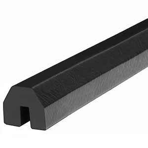 Edge Bumper Guard - Polygonal, Black, 1.6" x 1.4" x 197", Pressure Fit