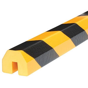 Edge Bumper Guard - Polygonal, Black & Yellow, 1.6" x 1.4" x 197", Pressure Fit