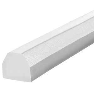 Surface Bumper Guard - Polygonal, White, 1.6" x 1.4" x 197", Self-Adhesive