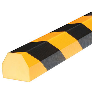 Surface Bumper Guard - Polygonal, Black & Yellow, 1.6" x 1.4" x 197", Self-Adhesive