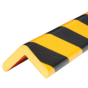 Corner Bumper Guard - 90 Degree Angle, Black & Yellow, 2.4" x 2.4" x 39", Self-Adhesive