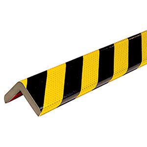 Corner Bumper Guard - 90 Degree Angle, Reflective Yellow & Black, 2.4" x 2.4" x 39", Self-Adhesive