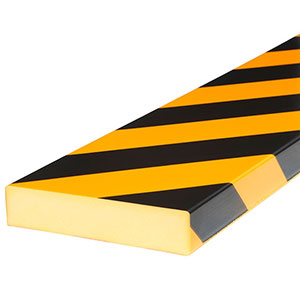 Surface Bumper Guard - Flat, Black & Yellow, 3" x 0.8" x 39", Self-Adhesive