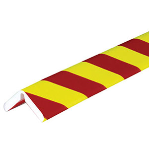 Corner Bumper Guard - Flexible Angle, Fluorescent Red & Yellow, 2.4" x 2.4" x 39", Self-Adhesive