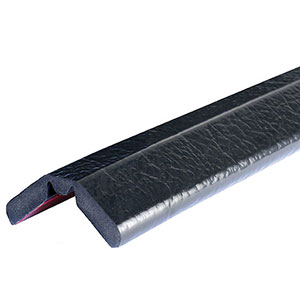 Edge Bumper Guard - Flexible Rectangular, Black, 0.6" x 1" x 39", Self-Adhesive