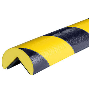 Corner Bumper Guard - Round, Black & Yellow, 1.6" x 1" x 39", Magnetic