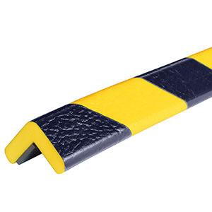 Corner Bumper Guard - 90 Degree Angle, Black & Yellow, 1" x 1" x 39", Magnetic