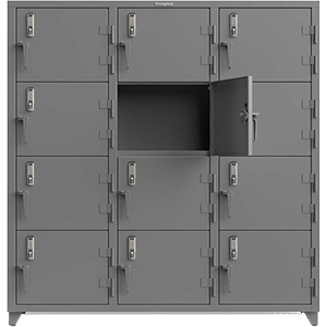 Extra Heavy Duty Locker, Keyless Entry, 12 Compartment, 72"W x 24"D x 75"H
