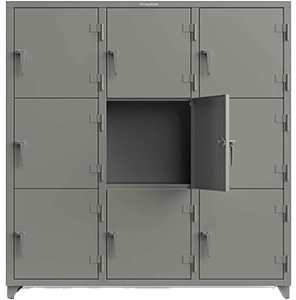 Extra Heavy Duty Locker, 9 Compartment, 72"W x 24"D x 75"H