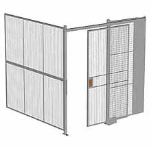 2-Wall Woven Wire Security Cage, No Ceiling, 8'2" x 8'2" x 8'5-1/4" with 4' Sliding Gate
