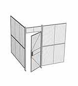 2-Wall Woven Wire Security Cage, No Ceiling, 8'4" x 8'2" x 8'5-1/4" with 3' Hinged Gate