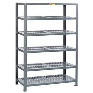 Welded Steel Shelving - 6 Perforated Shelves, 24"D x 48"W x 72"H