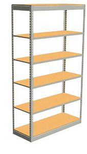 Low Profile Rivet Shelving, 36"w x 24"d x 84"h, 350Lbs. Cap., 6 Shelves - Starter - With Decking